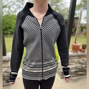 Obermeyer Belletex Full-Zip Lambswool Blend Sweater - L